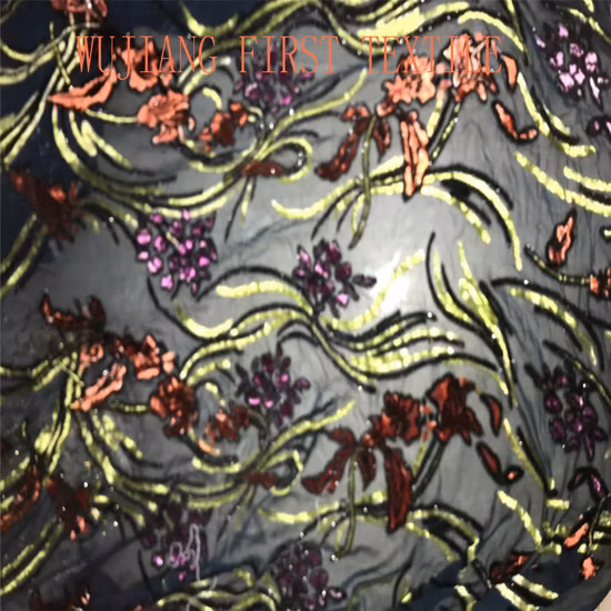Oeko Tex 100 Certificate Burn out Velvet Print Fabric