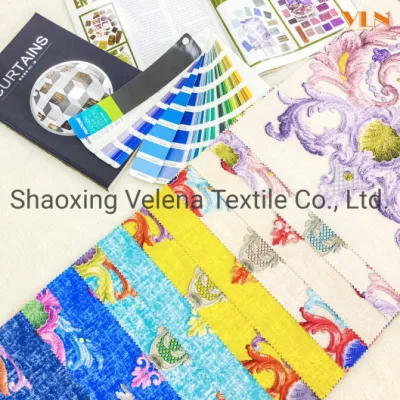 China Großhandelslieferant Modischer Polyester Holland FDY Velvet Imitation Stickerei Druck Möbelpolsterstoff